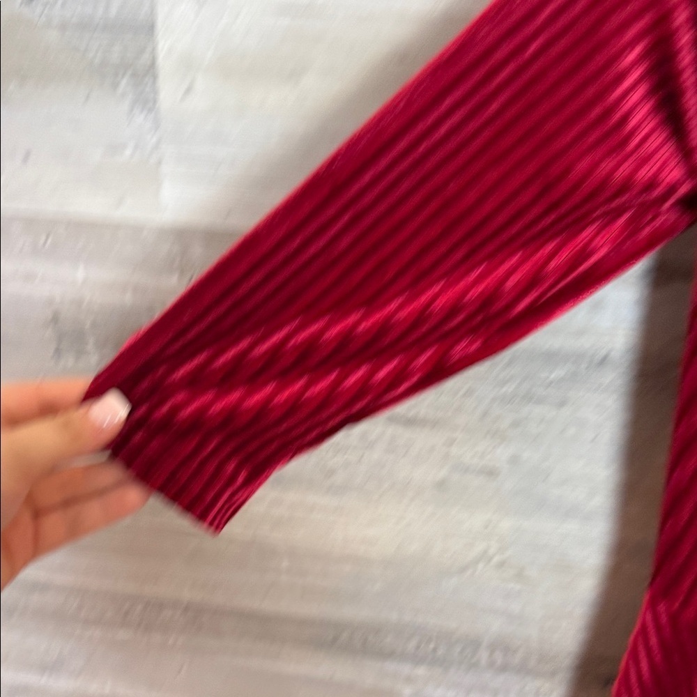 Unique Vintage Merlot Striped Velvet Fit and Flare Dress - Picture 3 of 7
